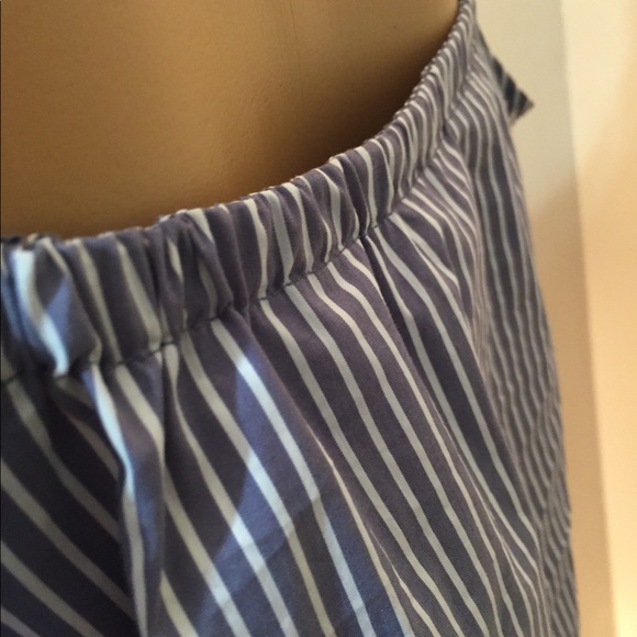 Belle Sky gray/Blue Striped Off Shoulder Blouse - Picture 5 of 6
